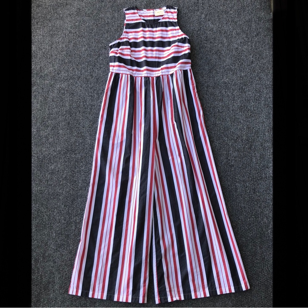 Maeve by Anthropologie striped wide leg jumpsuit size medium